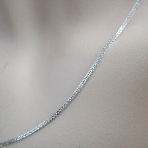 Palmekæde diamond cut i 14 karat hvidguld 45 cm, 1,1 mm dia.