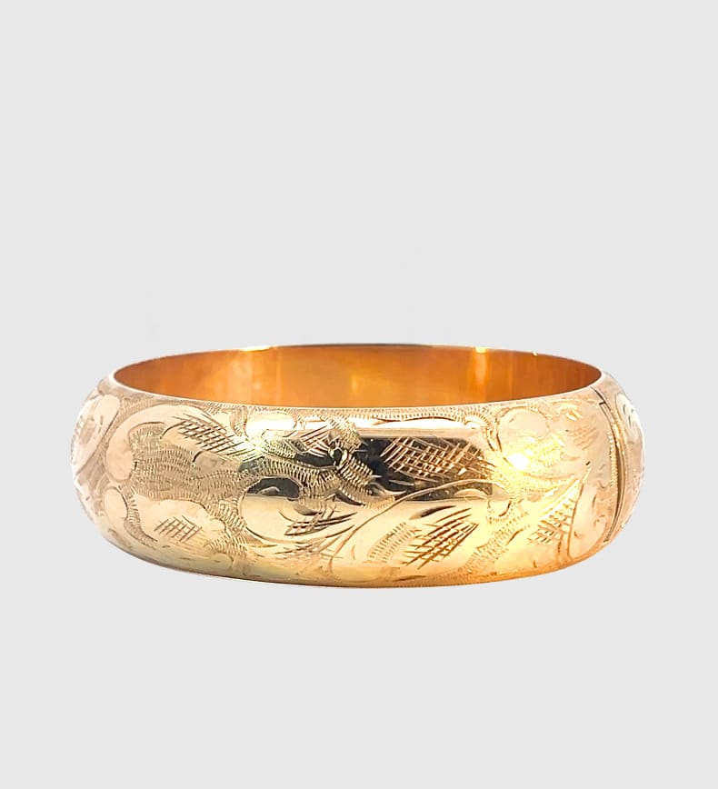 Gold Bracelet 14k Vintage Cuff
