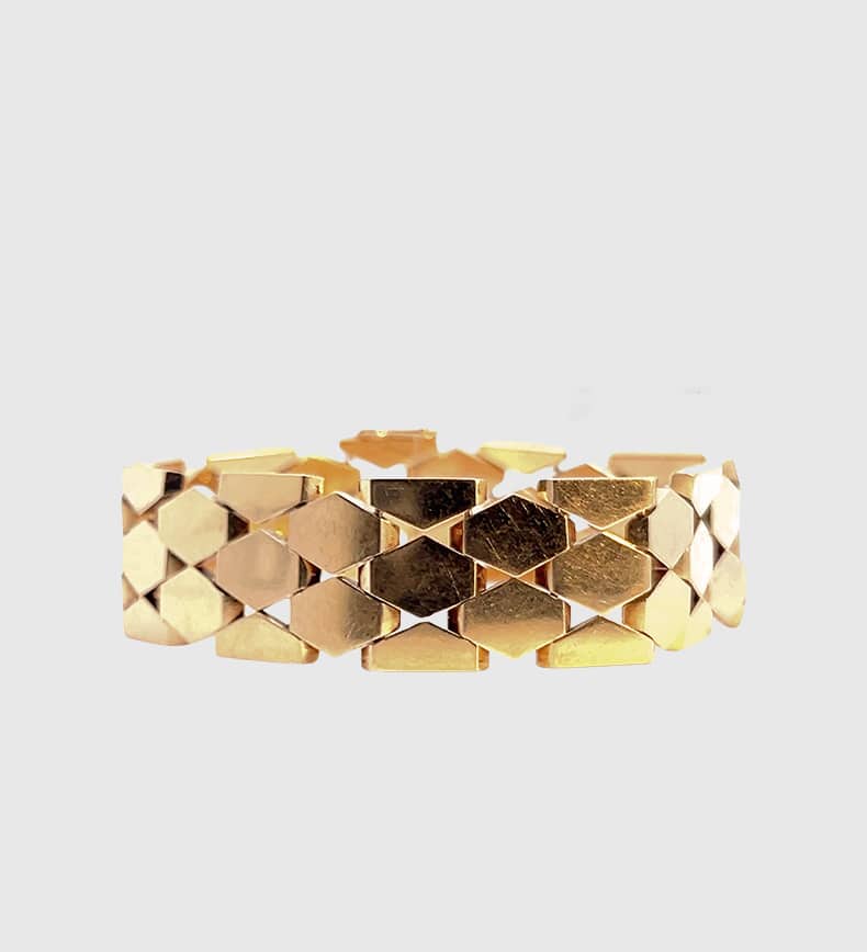 Gold Biscelle Bracelet 14K Vintage Gold Armband
