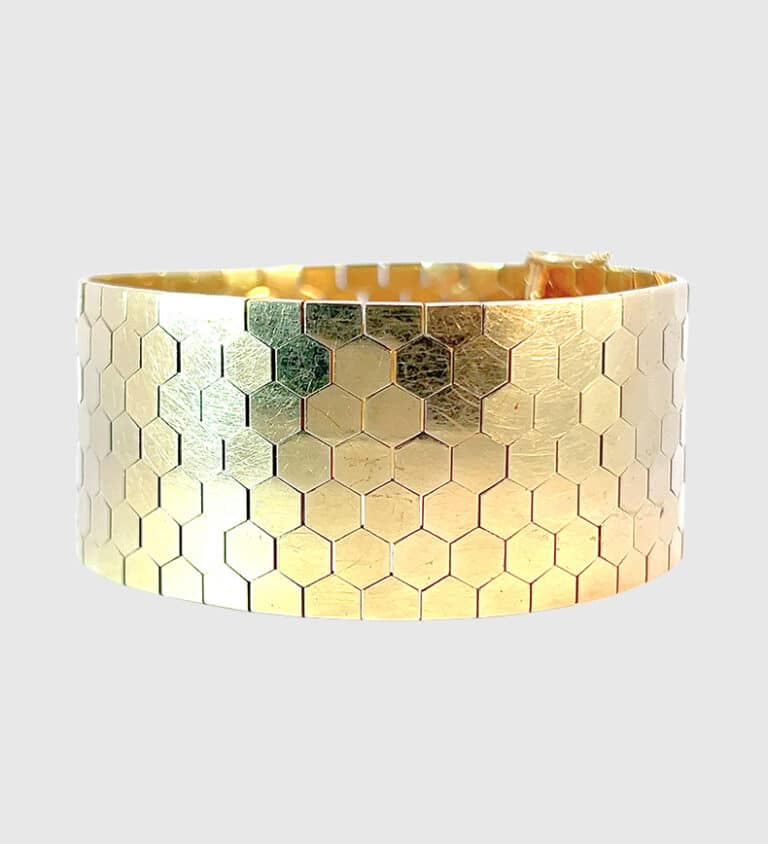 Bredt bicellearmbånd i 14 Karat Guld